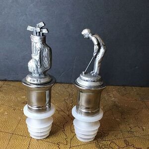 Wine, stoppers, vintage, Sepatu pewter golf wine, stoppers
